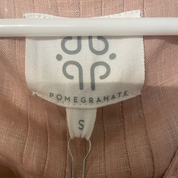 Women’s Anthropologie Pomegranate Blush Pink Long Sleeve Linen Dress Size Small - Picture 3 of 5